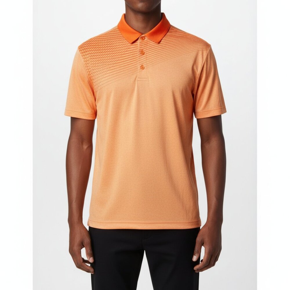 NWT Under Armour HeatGear Orange Gradient Stripe Golf Polo – Men’s S‎